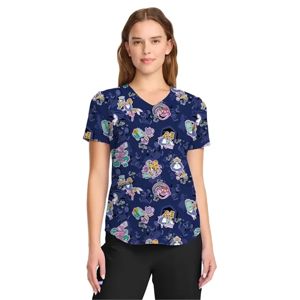 Cherokee Tooniforms V-Neck Print Top TF737... from ASI 86018 Scrub Authority / Uniform Stores
