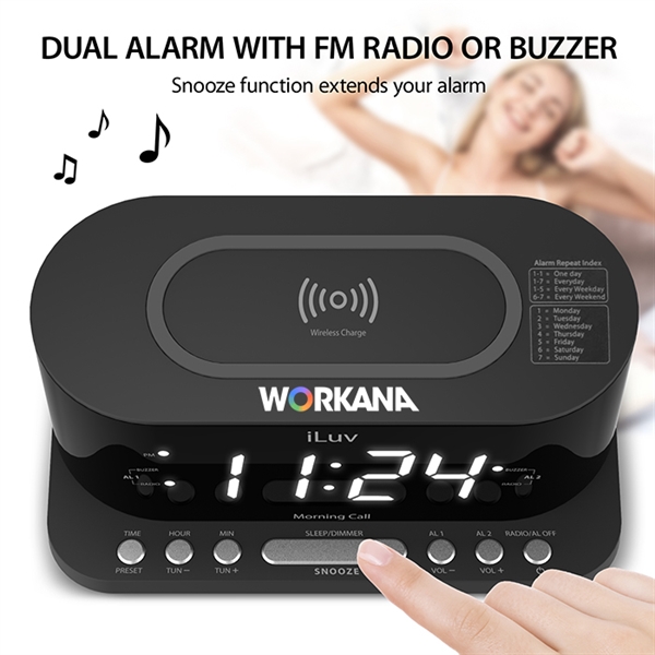 iLuv® Qi Wireless Charger / LED Alarm Clock... from ASI 89320 Starline USA Inc