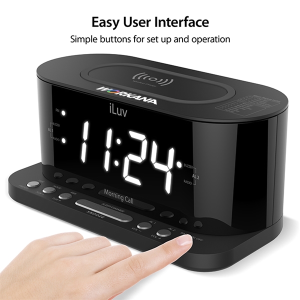 iLuv® Qi Wireless Charger / LED Alarm Clock... from ASI 89320 Starline USA Inc
