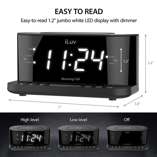 iLuv® Qi Wireless Charger / LED Alarm Clock... from ASI 89320 Starline USA Inc