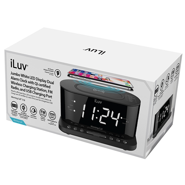 iLuv® Qi Wireless Charger / LED Alarm Clock... from ASI 89320 Starline USA Inc