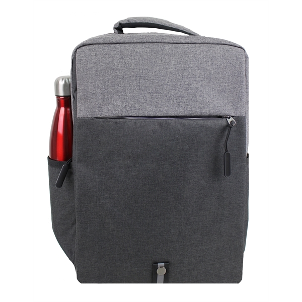 11" x 15" x 5" two-tone polyester laptop backpack with zip... from ASI 37980 Bagworld