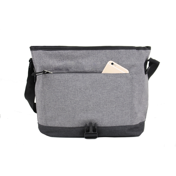 15" x 12" x 6" messenger style laptop bag with zippered... from ASI 37980 Bagworld