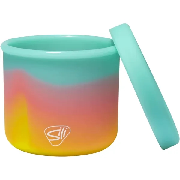 Durable 10 oz silicone bowl with secure lid, oven-safe, and perfect... from ASI 72657 Active Life Promo / Apres Ski Active Life