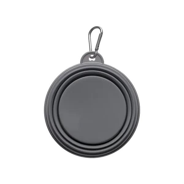 BPA-Free handy collapsible portable travel pet food/water bowl--handy carabiner clip; 1-color... from ASI 92980 WOV-IN® / Promopet
