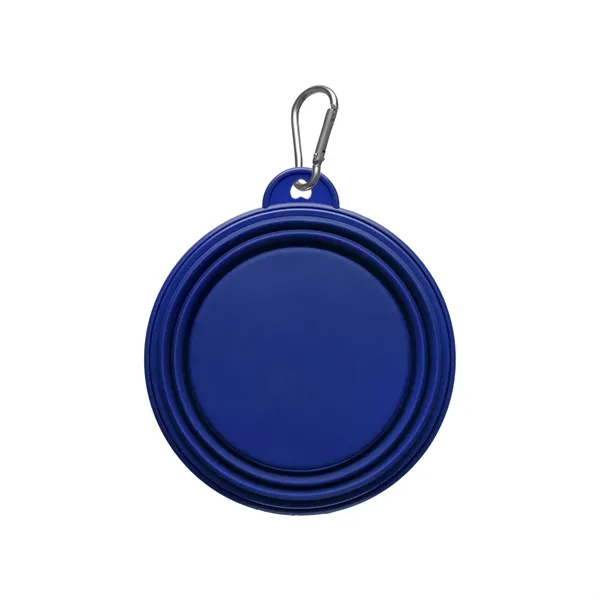 BPA-Free handy collapsible portable travel pet food/water bowl--handy carabiner clip; 1-color... from ASI 92980 WOV-IN® / Promopet