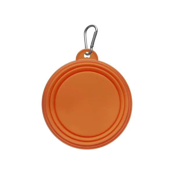 BPA-Free handy collapsible portable travel pet food/water bowl--handy carabiner clip; 1-color... from ASI 92980 WOV-IN® / Promopet