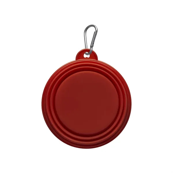 BPA-Free handy collapsible portable travel pet food/water bowl--handy carabiner clip; 1-color... from ASI 92980 WOV-IN® / Promopet