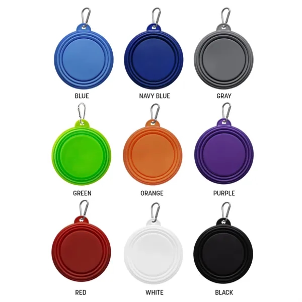 BPA-Free handy collapsible portable travel pet food/water bowl--handy carabiner clip; 1-color... from ASI 92980 WOV-IN® / Promopet