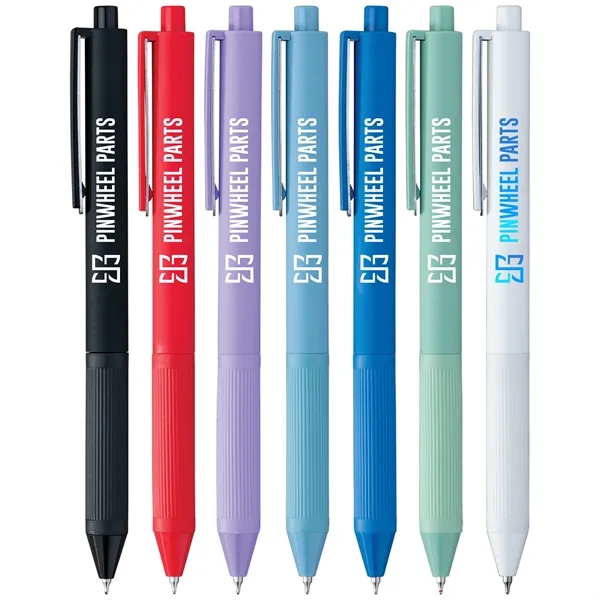 Matte gel pen with Euro-inspired design, soft-touch finish, and a grooved... from ASI 61966 HPG / Hub Pen
