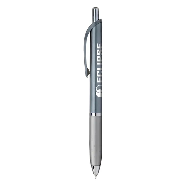 Glossy fashion pen with chrome accents, jumbo shimmering grip, and smooth... from ASI 61966 HPG / Hub Pen