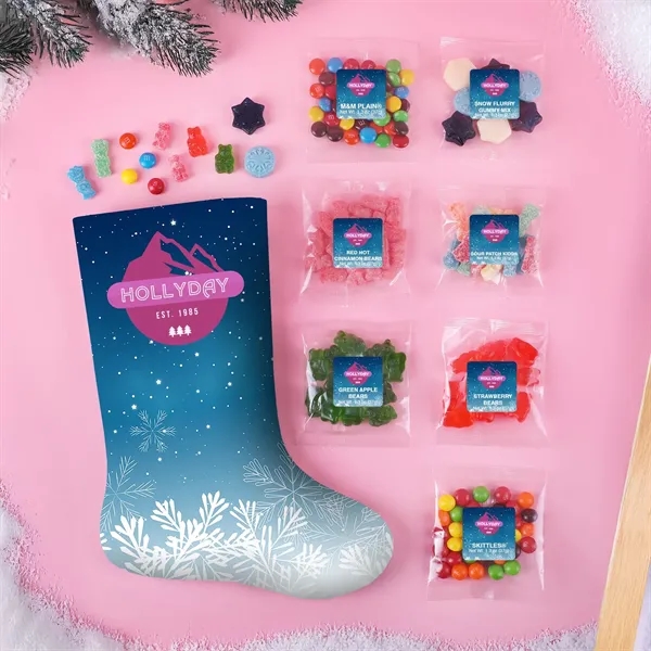 Medium scuba foam stocking kit filled with 7 candy taster packets.... from ASI 61966 HPG / SugarSpot