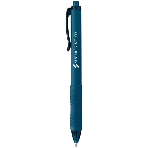 A soft-touch gel pen in matte colors with a sculpted grip... from ASI 61966 HPG / Hub Pen