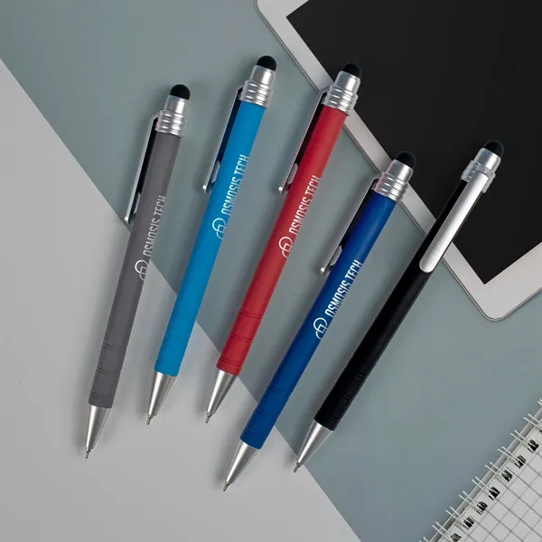 Stylus pen made from recycled ABS plastic with hybrid ink, soft-touch... from ASI 61966 HPG / Hub Pen