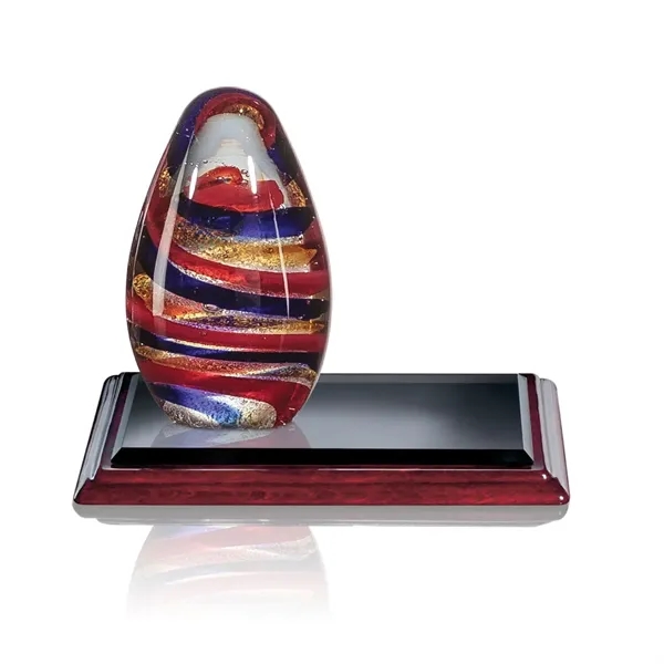 Marvelously constructed art glass award on a rosewood Albion base.... from ASI 84592 St Regis Group / St Regis