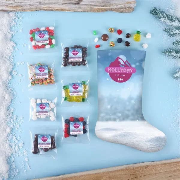 Medium scuba foam stocking kit filled with 7 candy taster packets.... from ASI 61966 HPG / SugarSpot