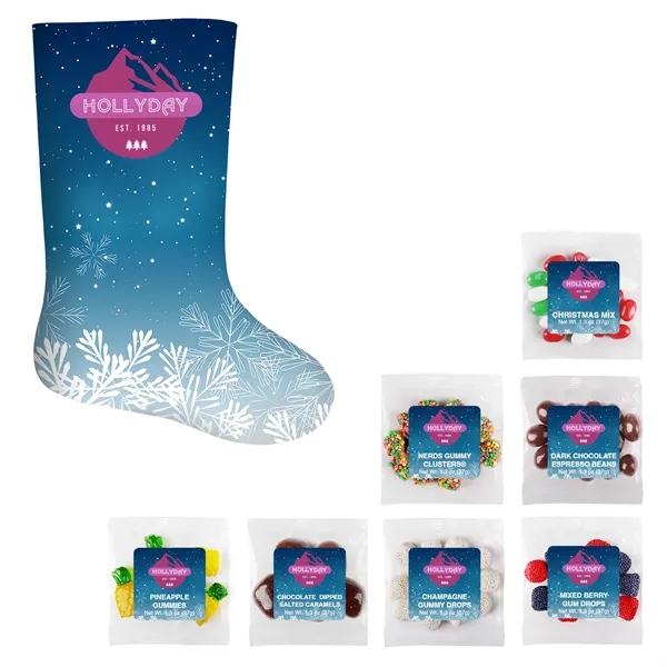 Medium scuba foam stocking kit filled with 7 candy taster packets.... from ASI 61966 HPG / SugarSpot