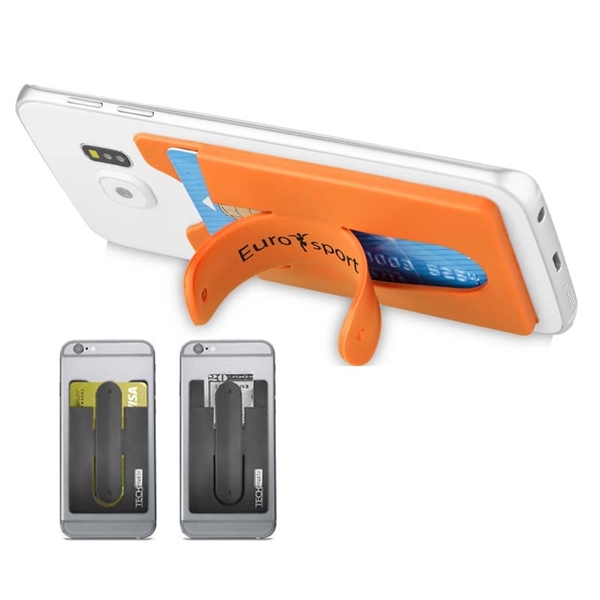 Silicone wallet with stand that has adhesive to stick to the... from ASI 37218 Athena Promo (tm)