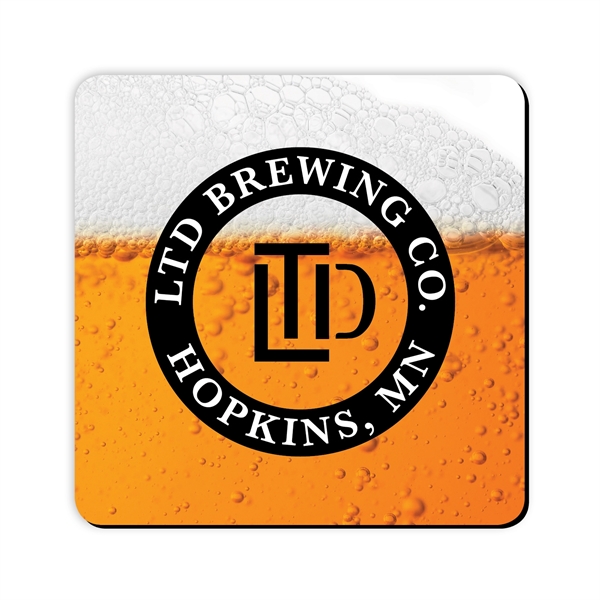 Coaster with a 1/8" thick rubber backing.... from ASI 59080 Halls & Company