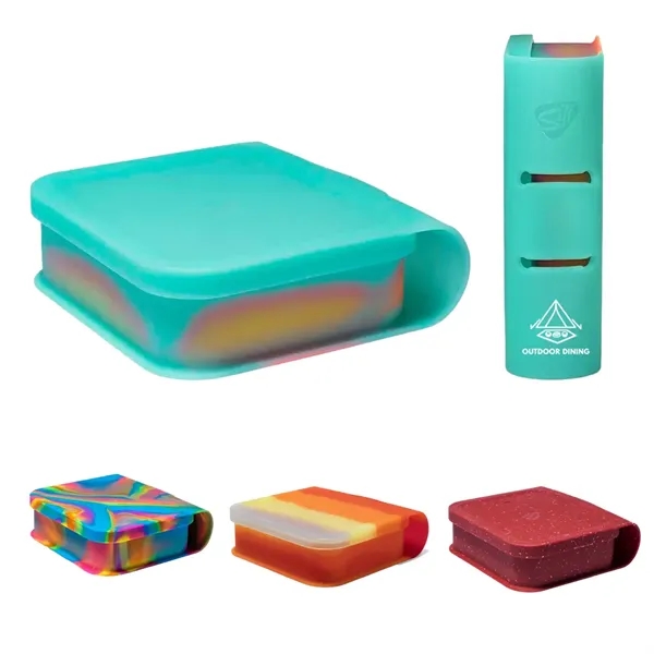 25 oz silicone Go Go Box with secure lid, reusable and... from ASI 72657 Active Life Promo / Apres Ski Active Life