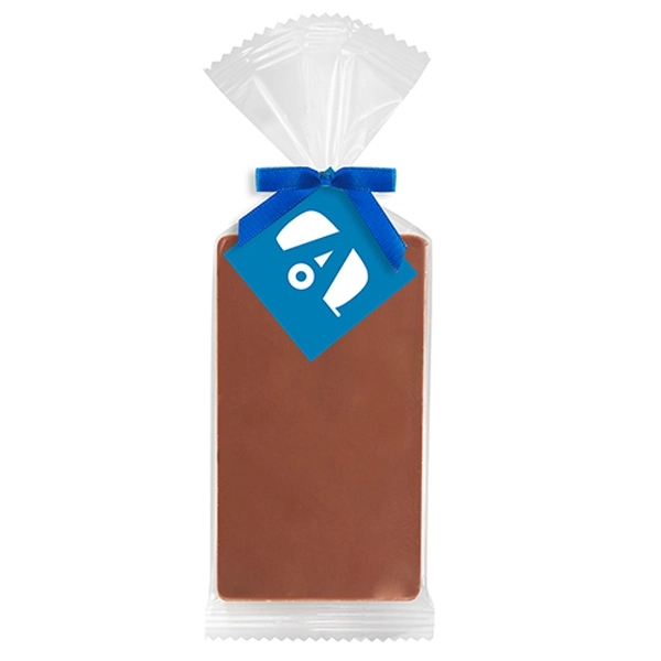 2.5" W x 6.25" H gift bag with Belgian chocolate bar.... from ASI 71685 Midnite Snax®