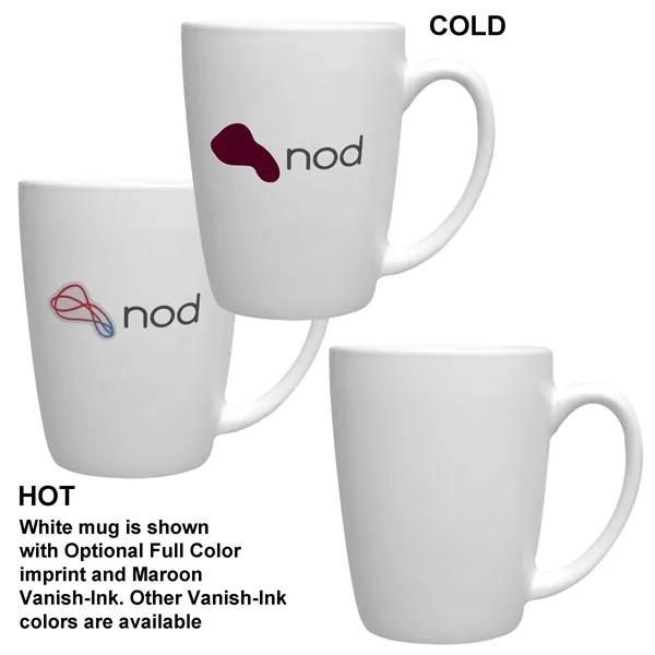 12oz Vanish Ink Bistro Challenger Mug, spot color... from ASI 80093 Pyrographics / Pyrographics Line