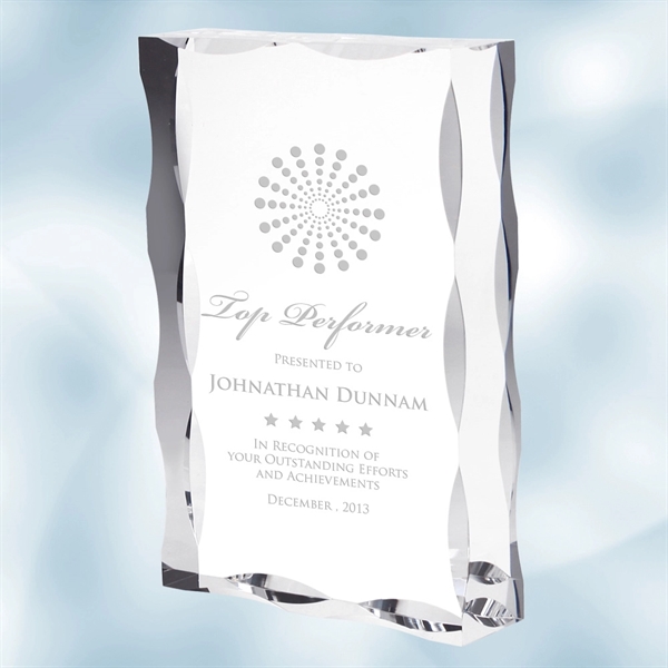 Plaque made of acrylic with a vertical/horizontal configuration and waved edge.... from ASI 47791 Best Deal Awards