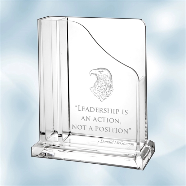 Memo and pen holder made of acrylic holds important documents and... from ASI 47791 Best Deal Awards