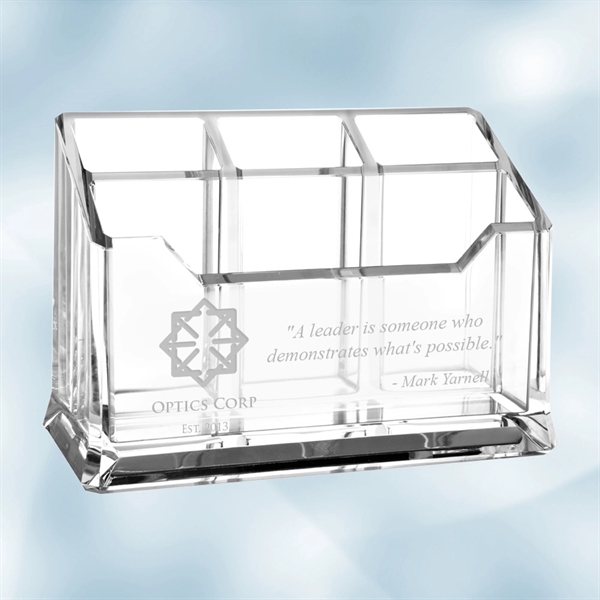 Memo and pen holder made of acrylic holds important documents and... from ASI 47791 Best Deal Awards
