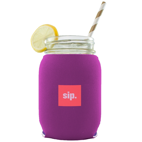 Neoprene collapsible beverage insulator.  Customizable colored stitching. Straw & Jar... from ASI 74710 Numo / NUMO