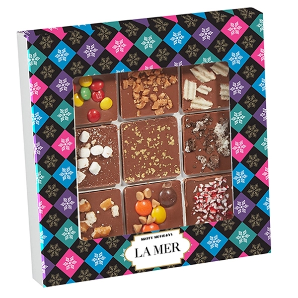 9 Piece Bite Size Belgian Chocolate Sampler with Assorted Toppings... from ASI 71685 Midnite Snax®