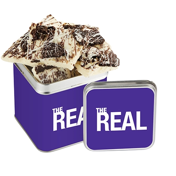 This gift tin includes 8.5 oz. of chocolate bark.... from ASI 71685 Midnite Snax®
