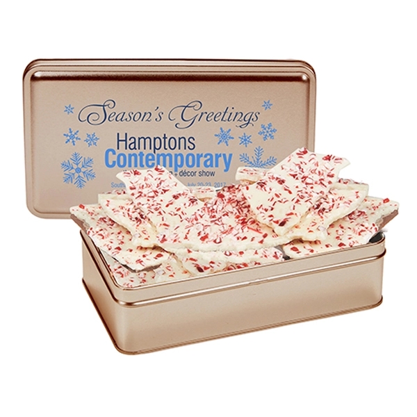 This large gift tin includes 14.5 oz. of chocolate bark.... from ASI 71685 Midnite Snax®