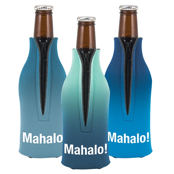 Four-color process zippered bottle insulator, 1/8" thick high density scuba foam.... from ASI 74710 Numo / NUMO