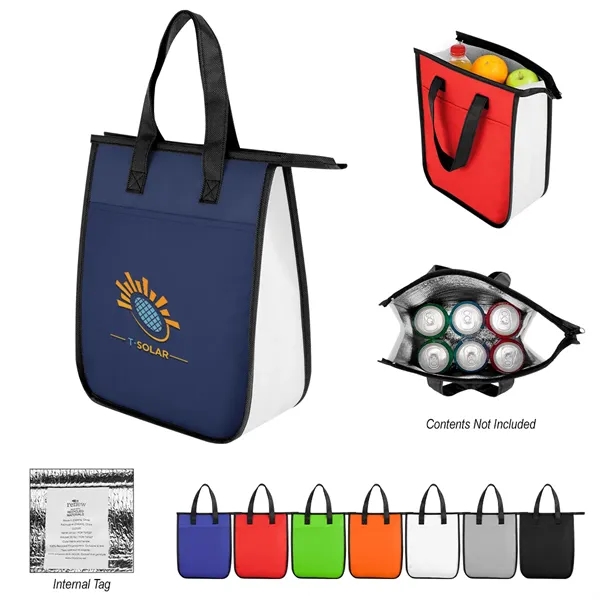 Non-woven, water-resistant cooler bag with insulating foam, zippered main compartment and... from ASI 61125 Hit Promotional Products / Hit®