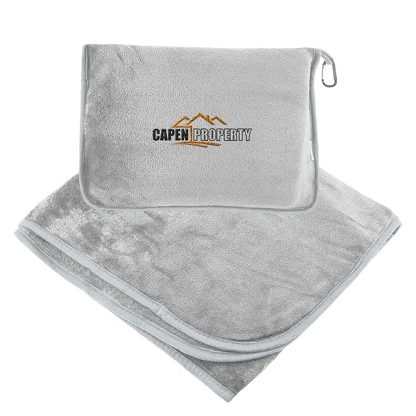 40" x 60" rPET fleece blanket with zippered pouch and trolley... from ASI 61125 Hit Promotional Products / Hit®