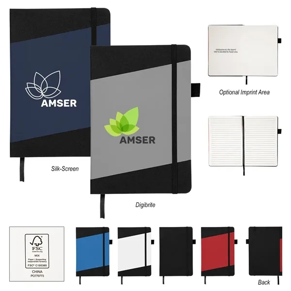 Recycled journal with 80 lined pages, pen loop, bookmark and strap... from ASI 61125 Hit Promotional Products / Hit®