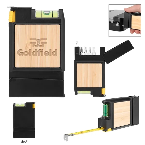 Multi-tool with 7' retractable tape measure, level, screwdrivers, etc.... from ASI 61125 Hit Promotional Products / Hit®