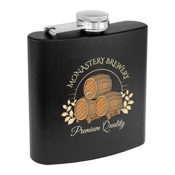 6 oz. matte powder coated stainless steel flask with laser engraving... from ASI 74601 Calico