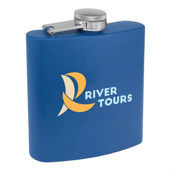 6 oz. matte powder coated stainless steel flask with laser engraving... from ASI 74601 Calico