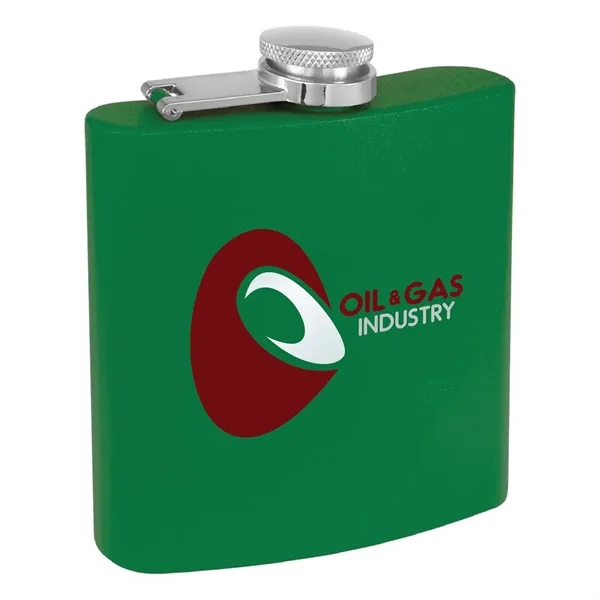 6 oz. matte powder coated stainless steel flask with laser engraving... from ASI 74601 Calico