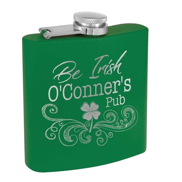 6 oz. matte powder coated stainless steel flask with laser engraving... from ASI 74601 Calico