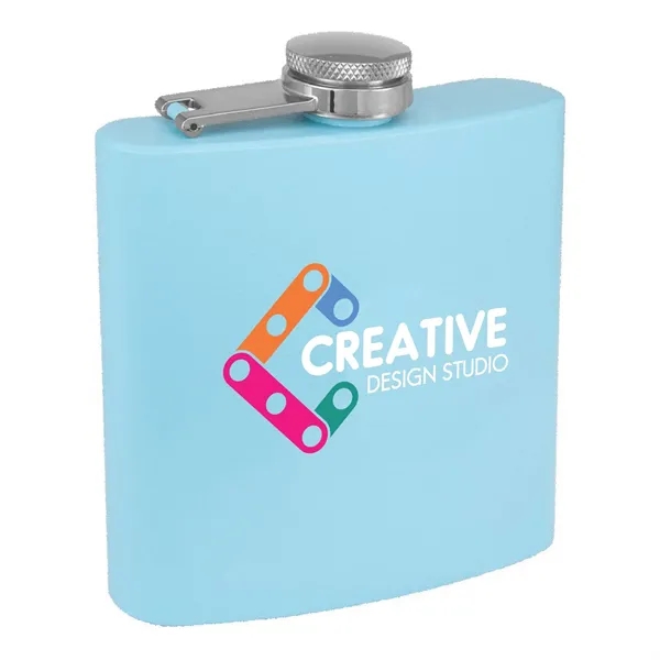 6 oz. matte powder coated stainless steel flask with laser engraving... from ASI 74601 Calico