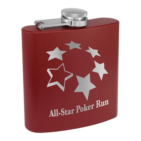 6 oz. matte powder coated stainless steel flask with laser engraving... from ASI 74601 Calico