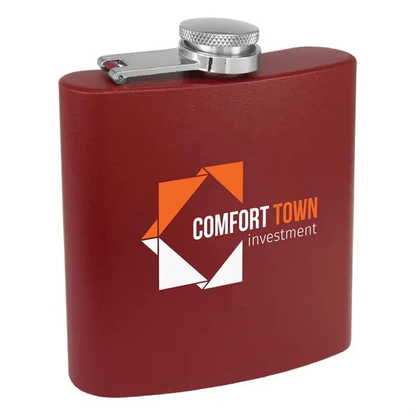 6 oz. matte powder coated stainless steel flask with laser engraving... from ASI 74601 Calico
