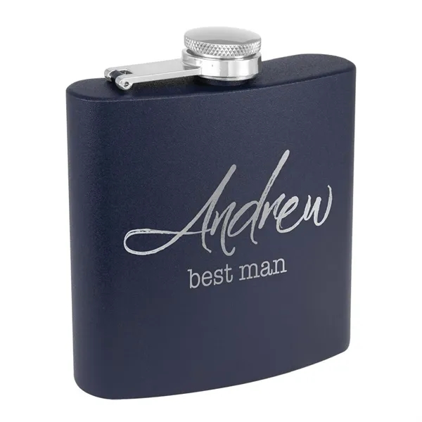 6 oz. matte powder coated stainless steel flask with laser engraving... from ASI 74601 Calico