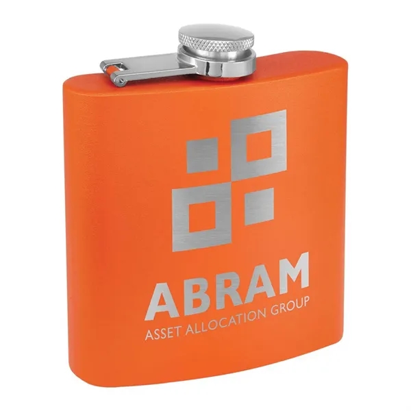 6 oz. matte powder coated stainless steel flask with laser engraving... from ASI 74601 Calico
