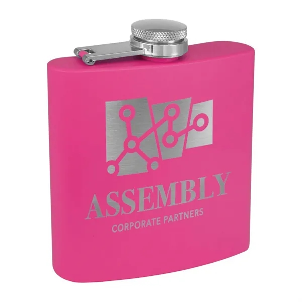 6 oz. matte powder coated stainless steel flask with laser engraving... from ASI 74601 Calico