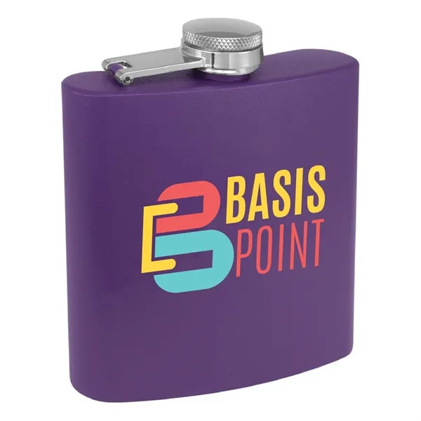 6 oz. matte powder coated stainless steel flask with laser engraving... from ASI 74601 Calico