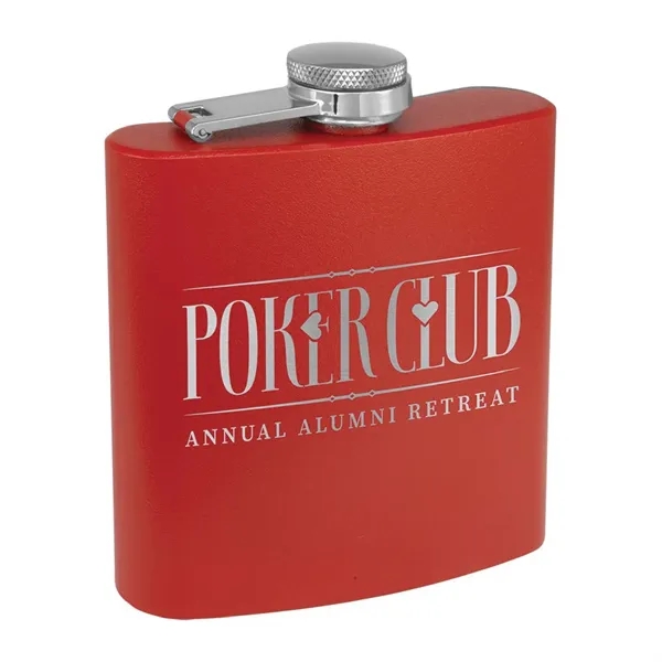 6 oz. matte powder coated stainless steel flask with laser engraving... from ASI 74601 Calico